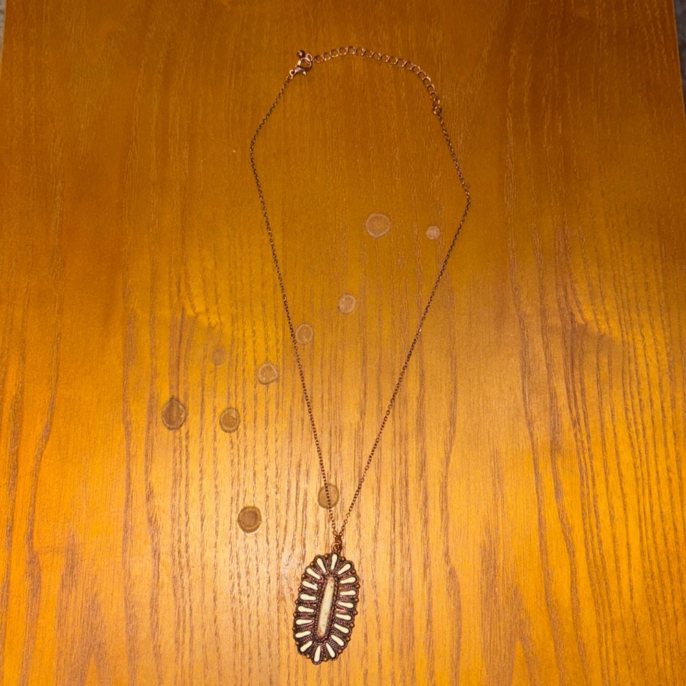 Copper & white necklace